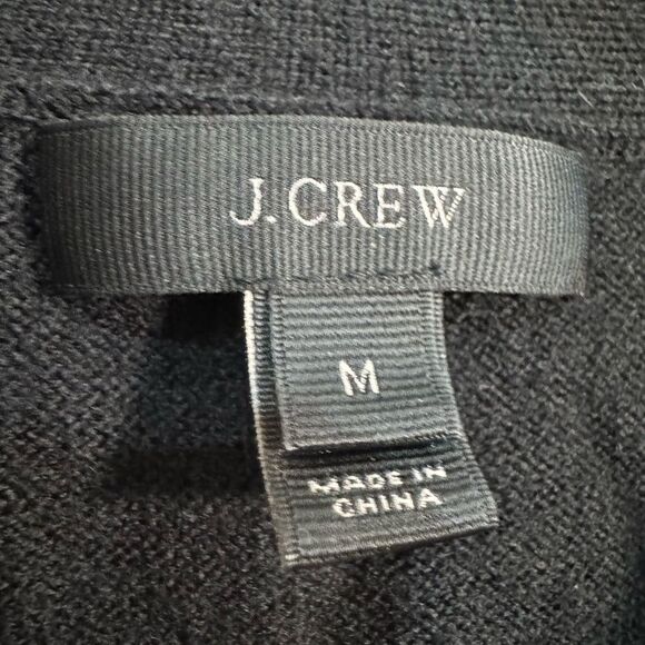 Black J. Crew Tuxedo Trim Wool Cardigan Size M VGUC - Picture 5 of 5